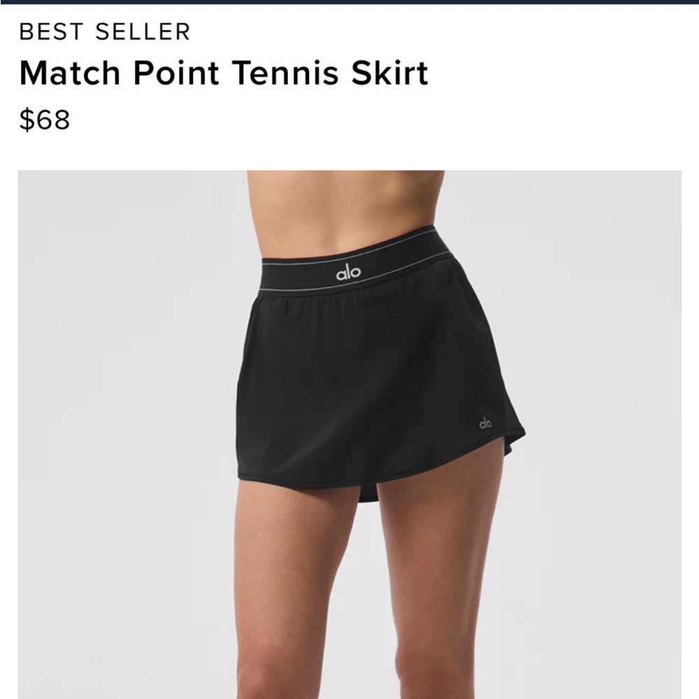 NWOT Alo Yoga Match Point Tennis Skirt